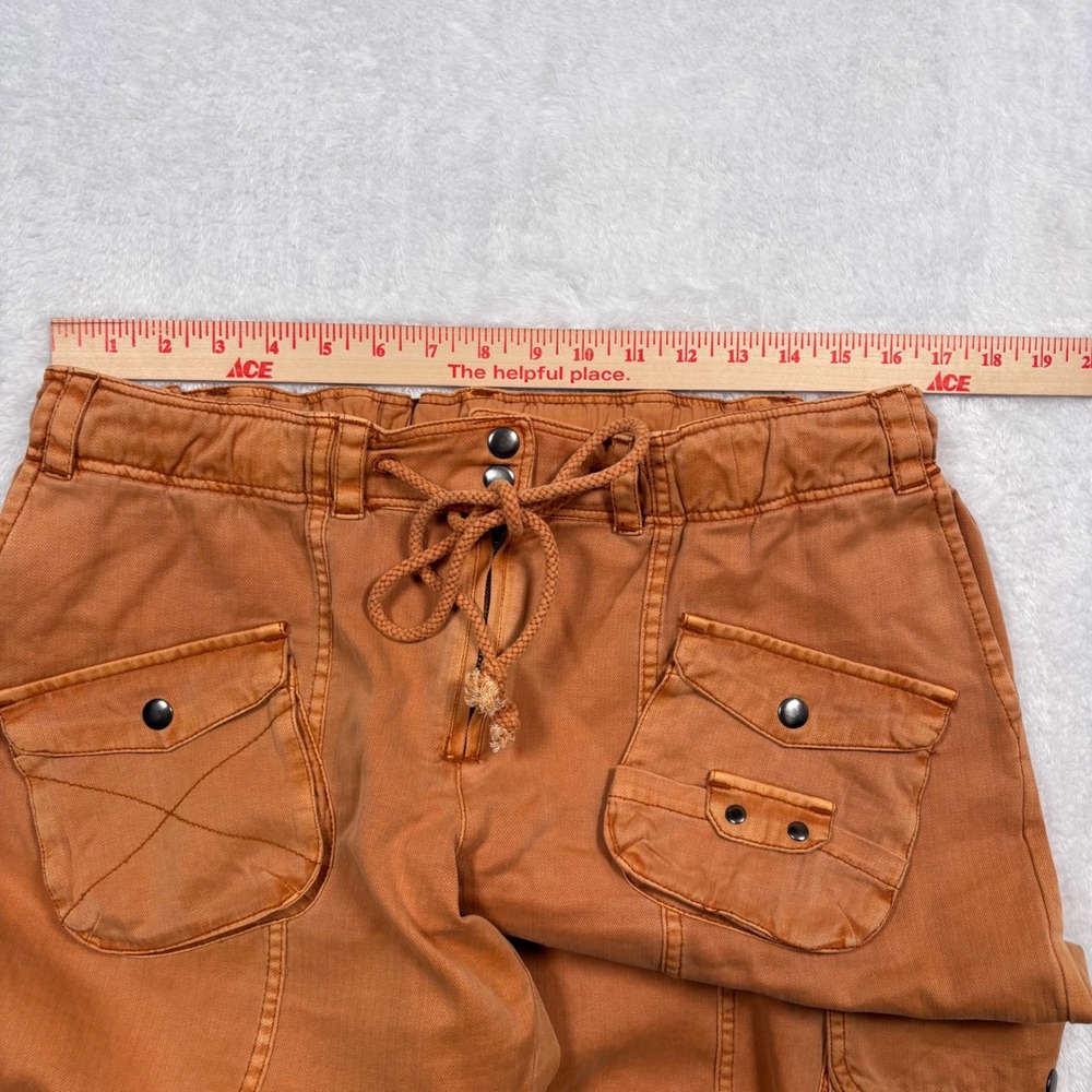 Free People Cargo Tahiti Pant Women L Rust Orange Utility Wide Leg Cropped Baggy - Picture 10 of 16